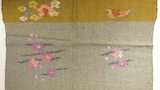 woven panel with flowers