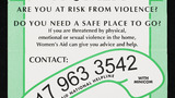 'Women - Are You at Risk from Violence?' Women's Aid National Helpline poster