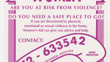 'Women - Are You at Risk from Violence?' Women's Aid National Helpline poster