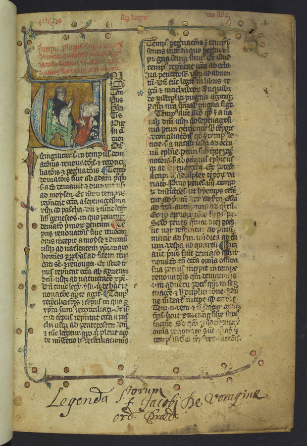 Jacobus de Voragine teaching (fol. 1r) Image credit Leeds University Library