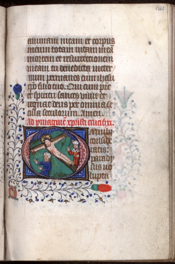 The Crucifixion of Christ (fol. 141r) Image credit Leeds University Library