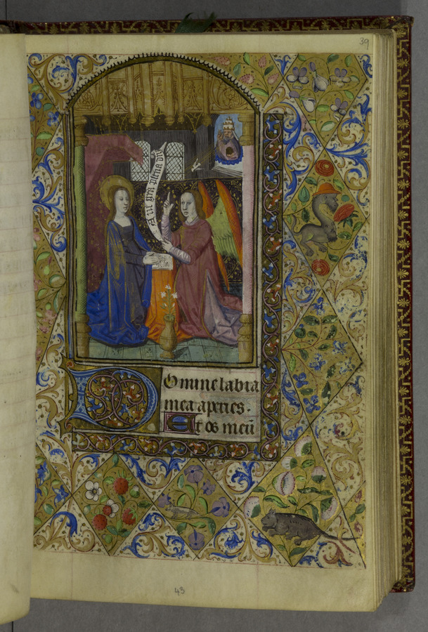 Annunciation to the Virgin (fol. 39r) Image credit Leeds University Library