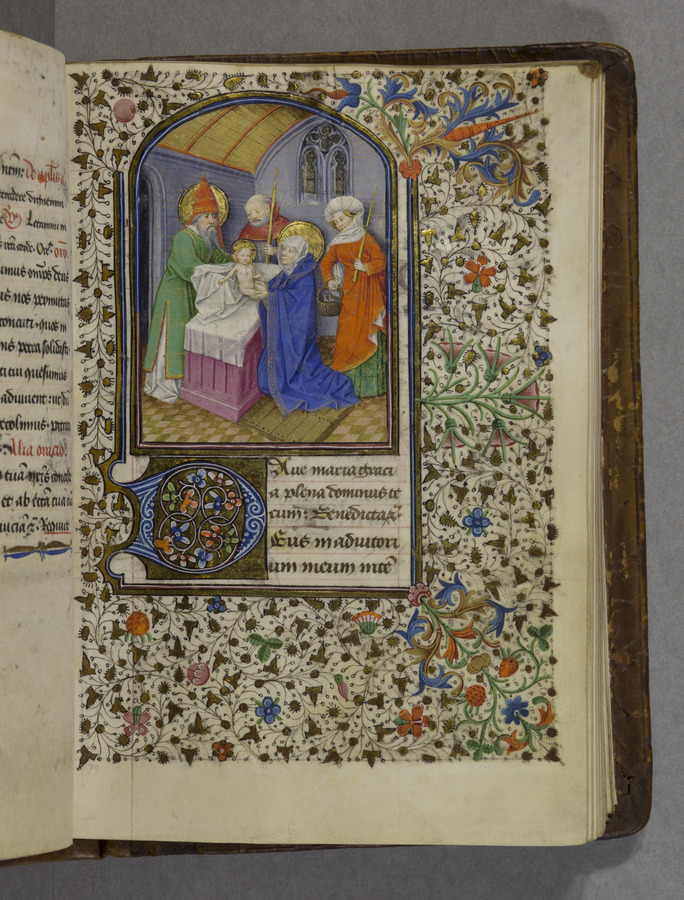 Presentation in the Temple (fol. 82r) Image credit Leeds University Library