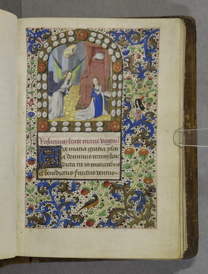 The Annunciation to the Virgin (fol. 37r) Image credit Leeds University Library