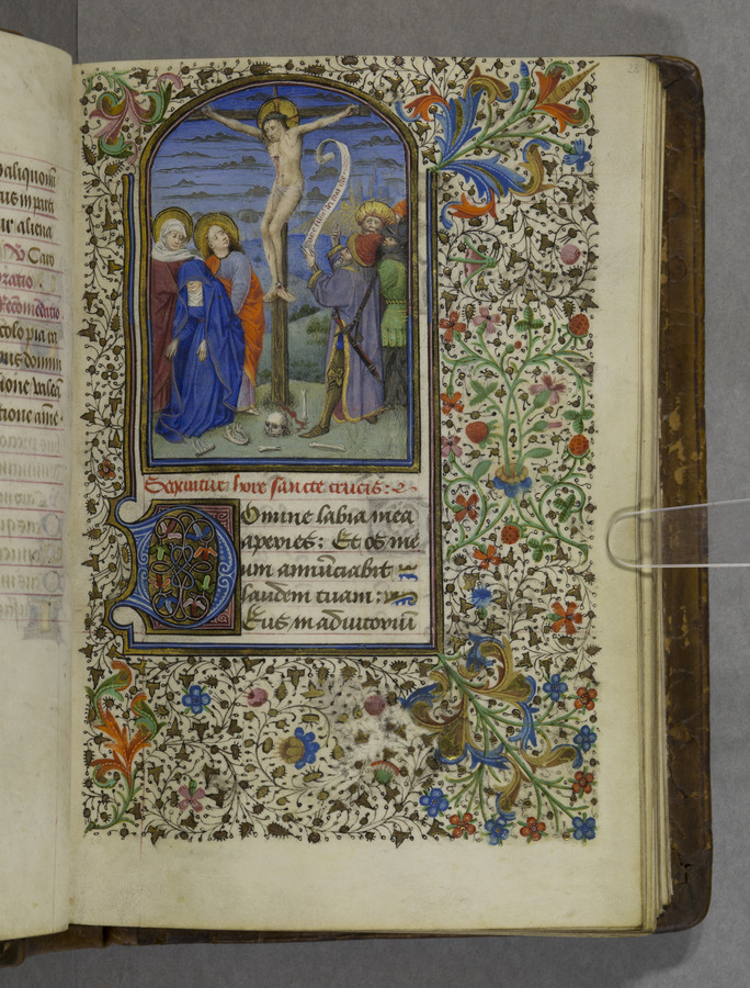 The Crucifixion of Christ (fol. 28r) Image credit Leeds University Library
