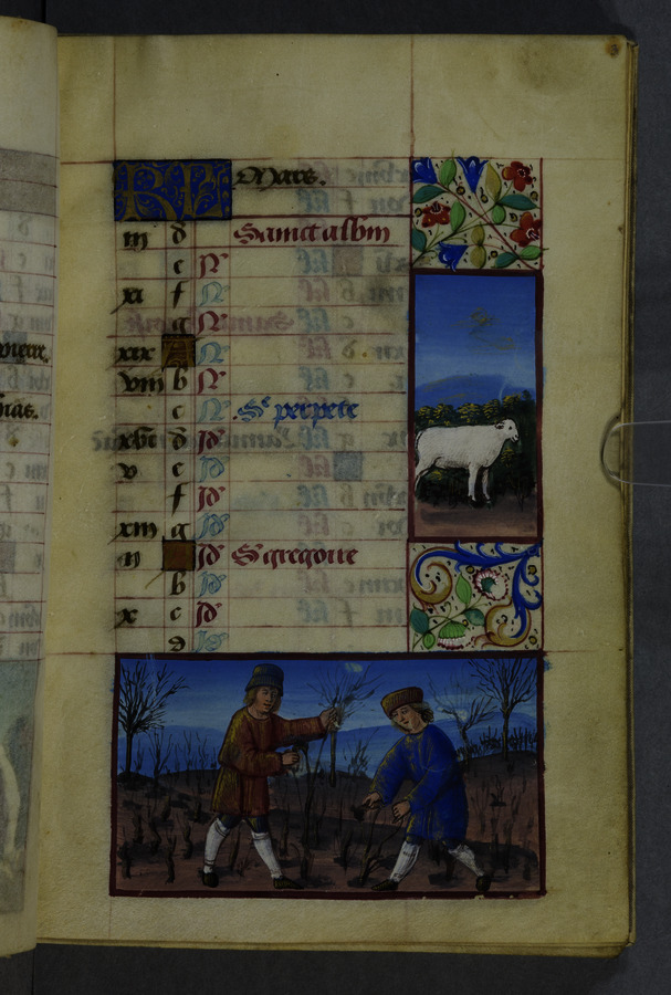 Calendar: March (fol. 3r) Image credit Leeds University Library