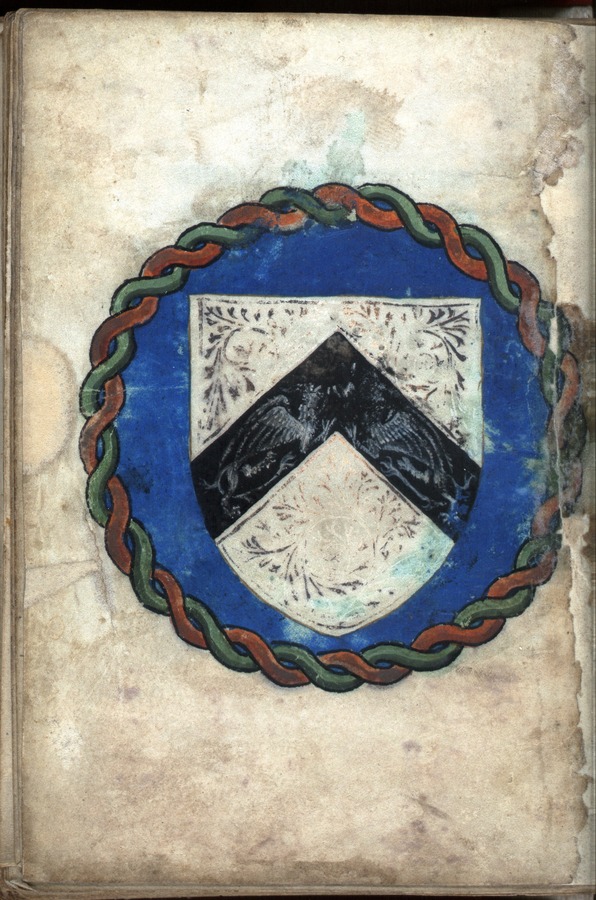 Coat of arms (fol. 131v) Image credit Leeds University Library