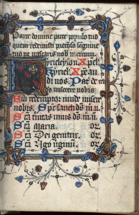 Coat of arms (fol. 22r) Image credit Leeds University Library