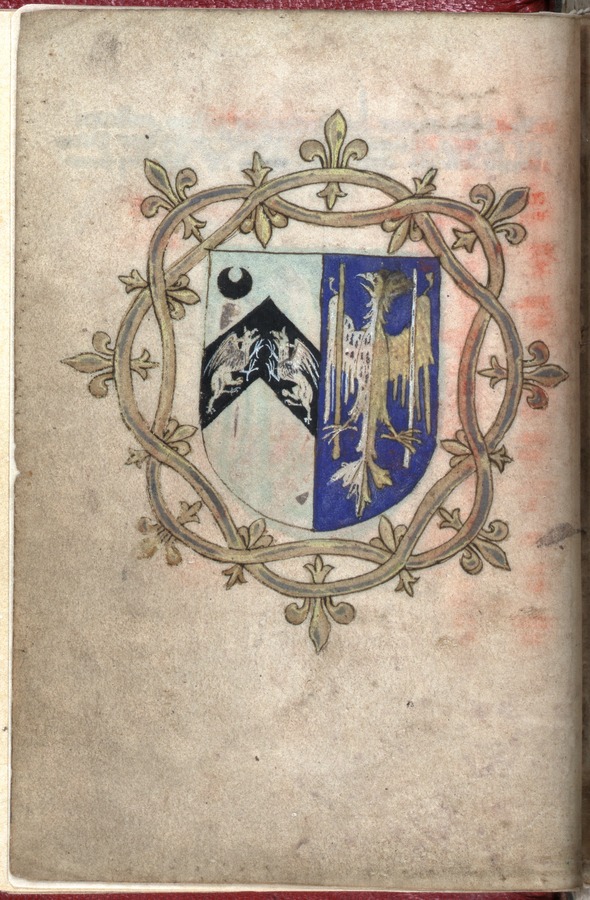 Coat of arms (fol. 1v) Image credit Leeds University Library