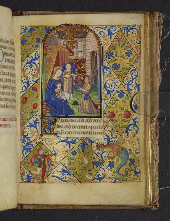 Virgin and Child and Patron (fol. 240r) Image credit Leeds University Library