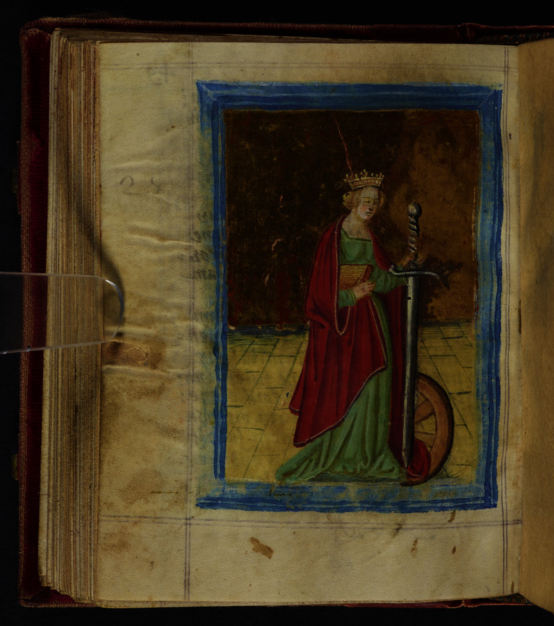 St. Catherine of Alexandria (fol. 58v) Image credit Leeds University Library