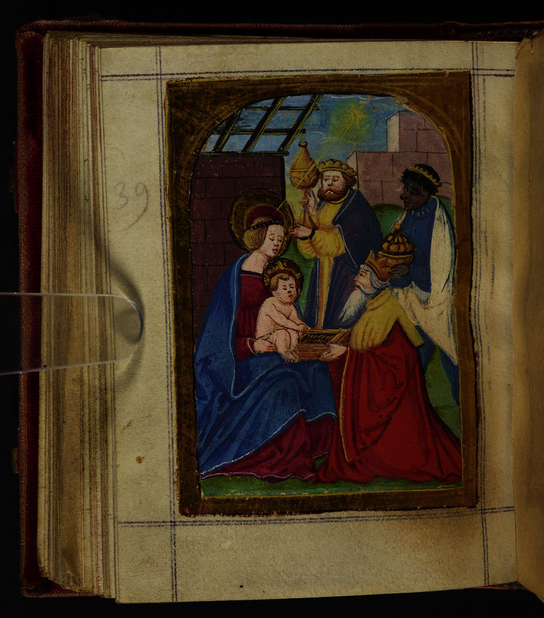 Adoration of the Magi (fol. 85v) Image credit Leeds University Library