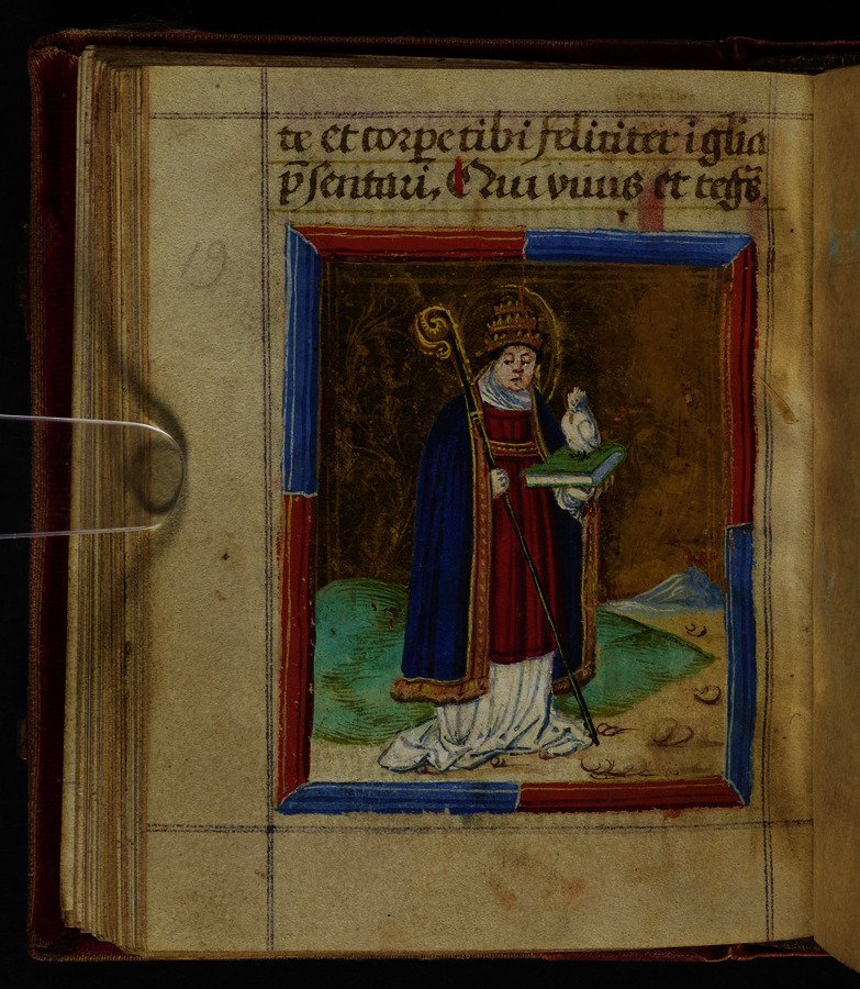 St. Gregory the Great (fol. 49v) Image credit Leeds University Library