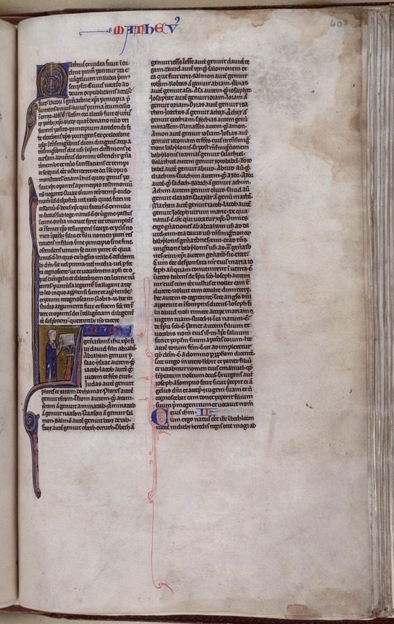 Cleric writing (fol. 408r) Image credit Leeds University Library