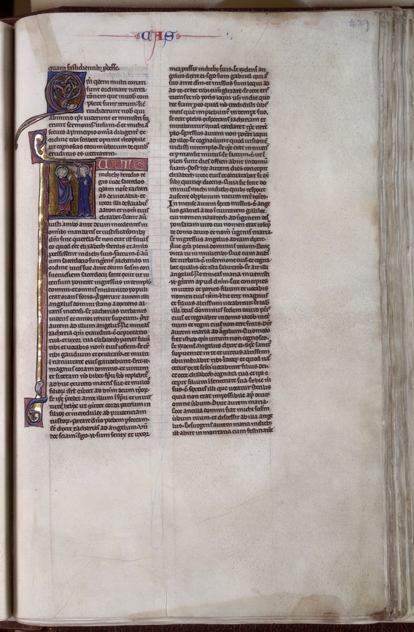 Annunciation to Zacharias (fol. 429r) Image credit Leeds University Library