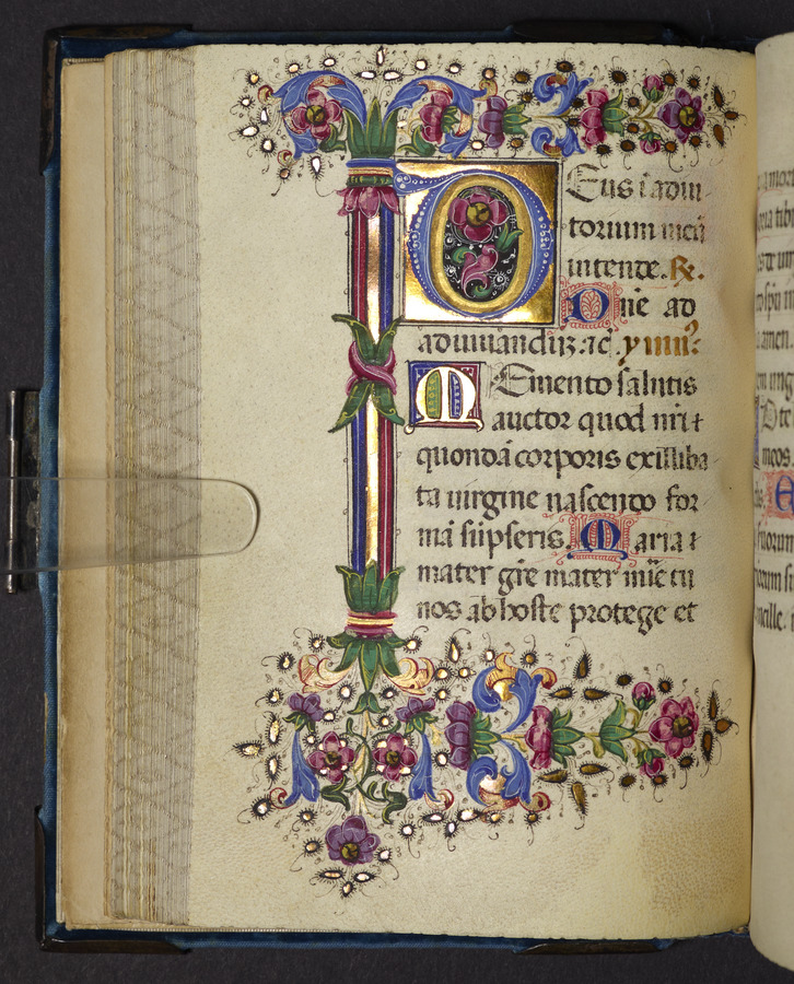 Floral border and initial (fol. 51v) Image credit Leeds University Library
