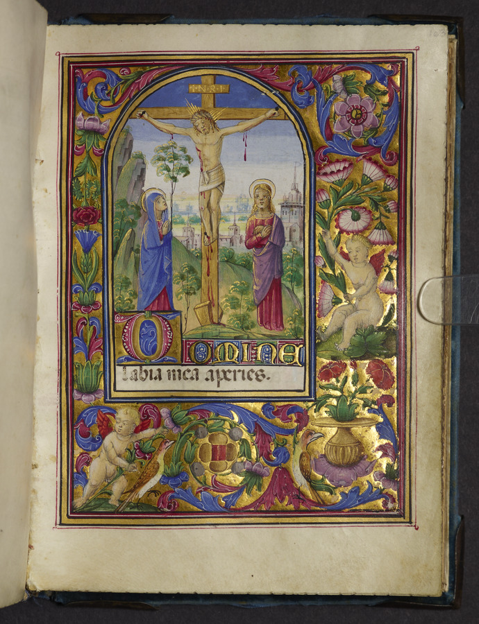 Crucifixion of Christ (fol. 103r) Image credit Leeds University Library