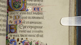 Floral border and initial (fol. 72r)