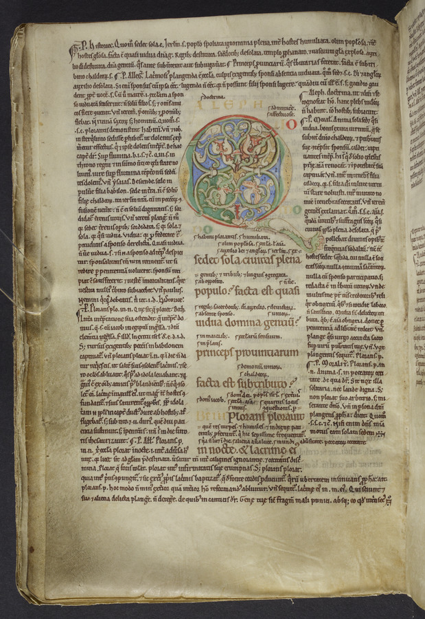 Dragon initial (fol. 62v) Image credit Leeds University Library