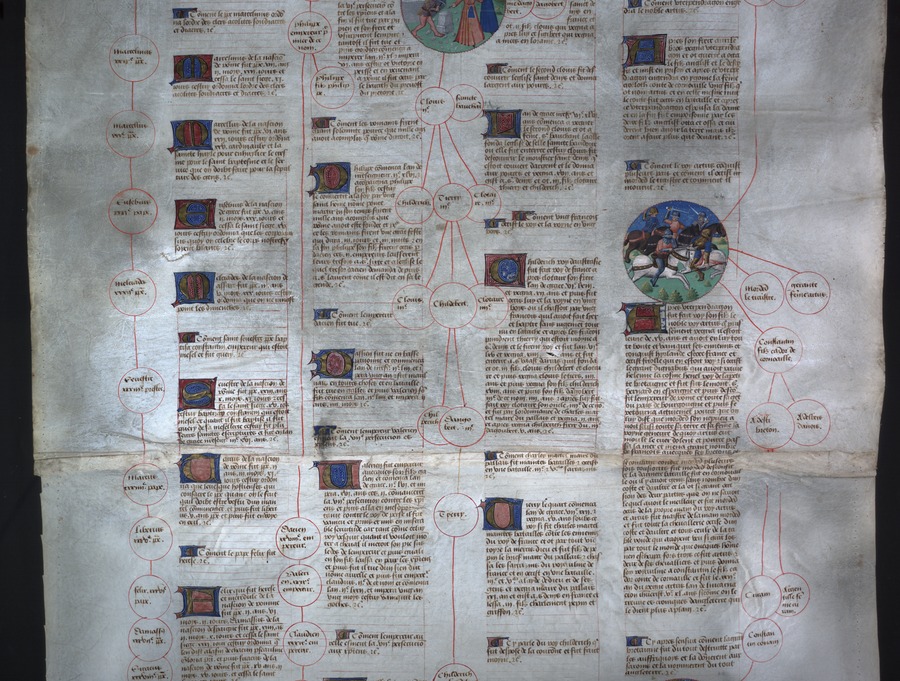 King Arthur kills Mordred (image 24) Image credit Leeds University Library