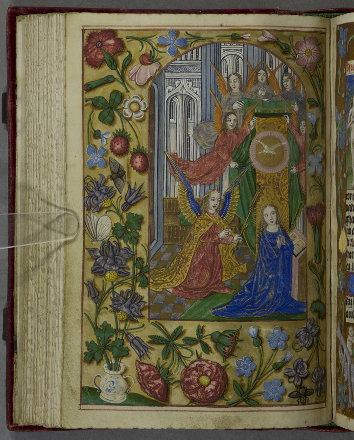 Annunciation to the Virgin (fol. 86v) Image credit Leeds University Library