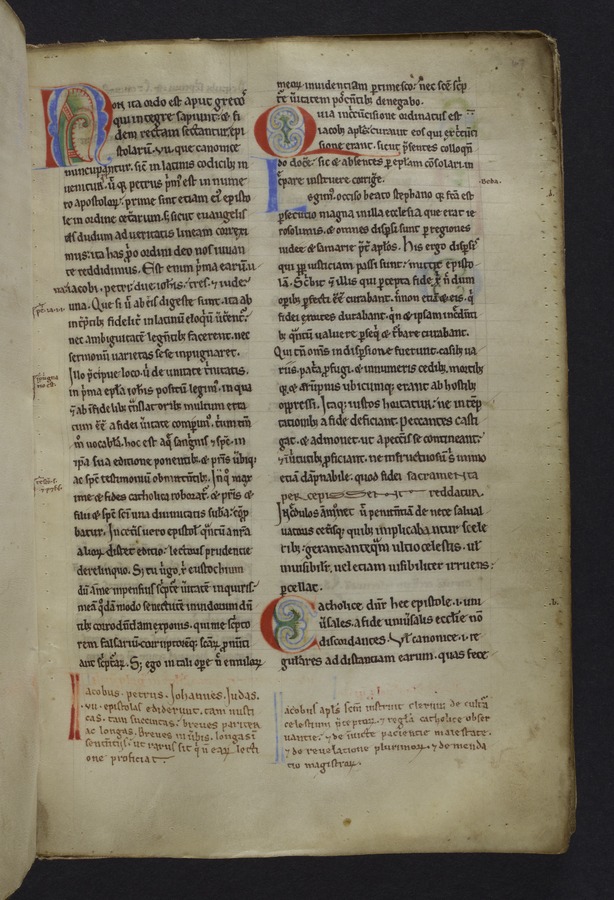 Decorated initials (fol. 47r) Image credit Leeds University Library