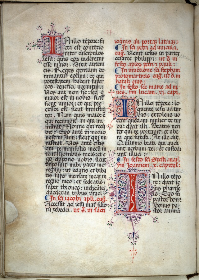 Decorated initials (fol. 47v) Image credit Leeds University Library