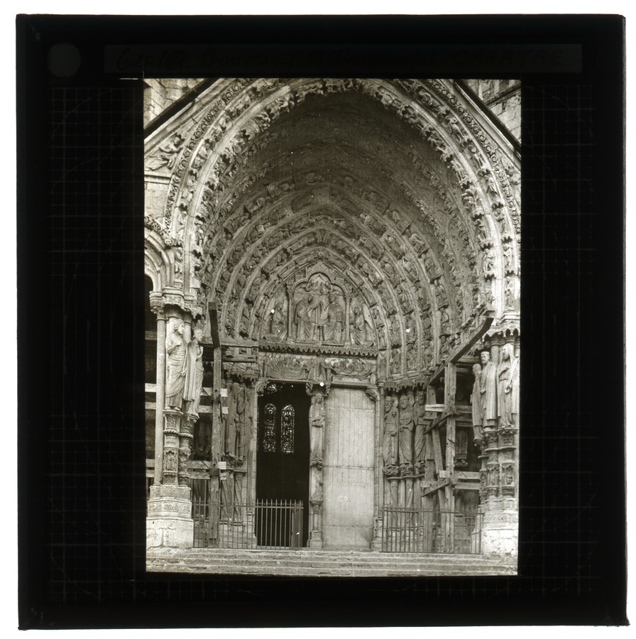 Doorway, N. [North] trancept Chartre [Chartres] Image credit Leeds University Library