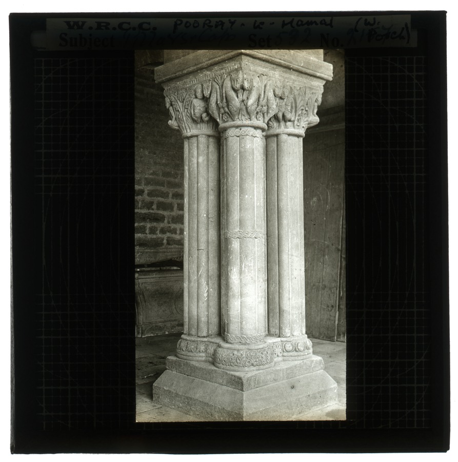 Pillars & caps. Pooray-le-Hamal [Paray-le-Monial] (W. [West] porch) Image credit Leeds University Library
