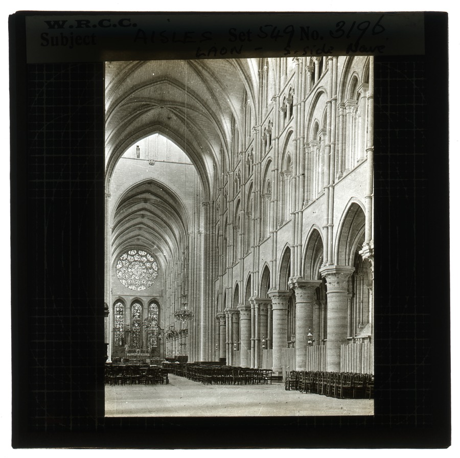 Aisles. Laon - S. [South] side nave Image credit Leeds University Library
