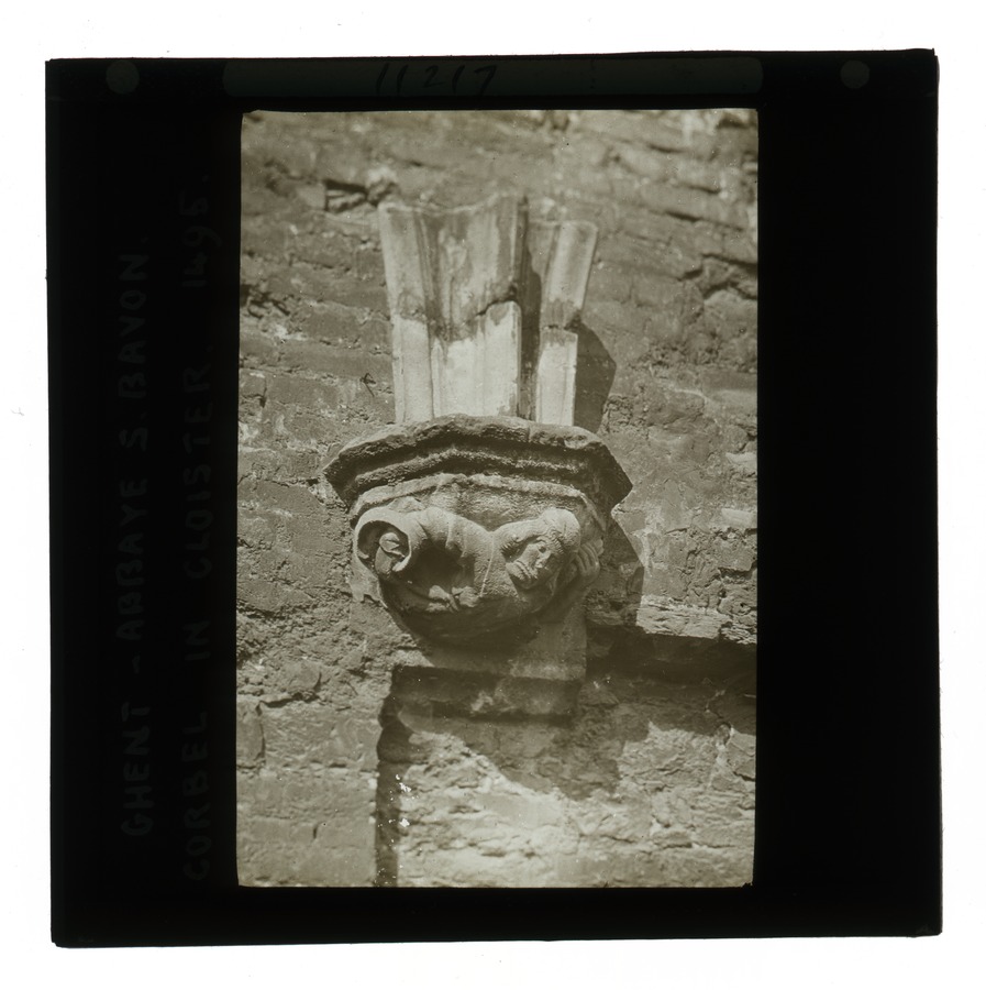 Ghent, Abbaye S.Bavon, corbel in cloister, 1495 Image credit Leeds University Library