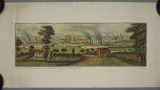 Coloured print of Leeds from Rope Hill from the original water-colour by Alphonse Dousseau