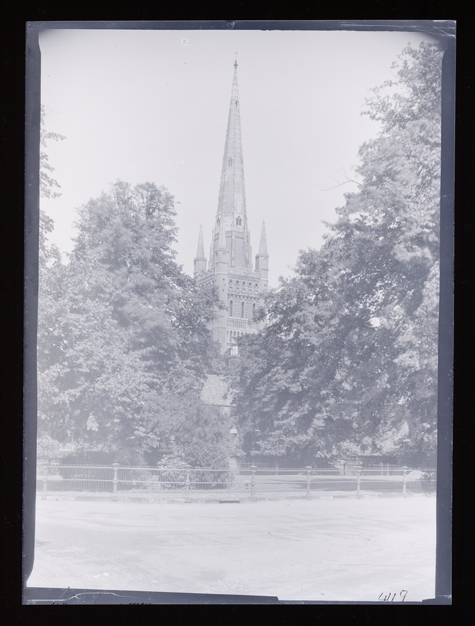 Norwich Cathedral Tower Image credit Leeds University Library
