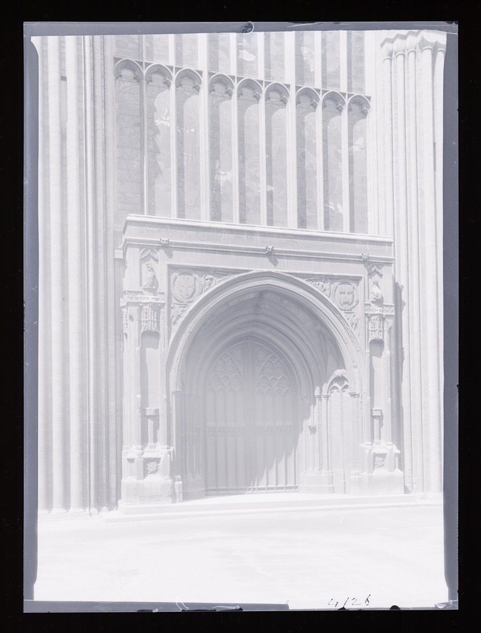 Norwich Cathedral, West Door Image credit Leeds University Library