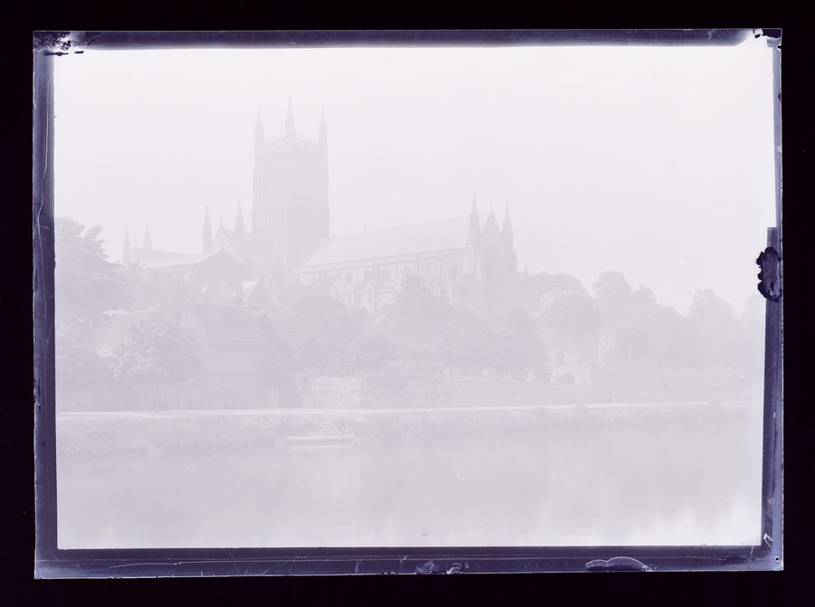 Worcester Cathedral from across river Image credit Leeds University Library