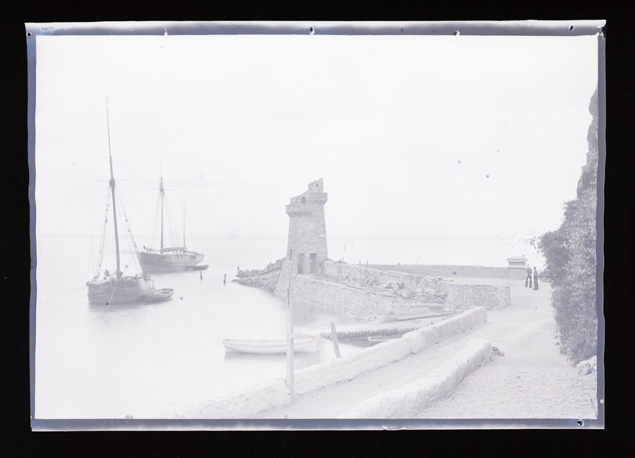 Lynmouth Tower and boats Image credit Leeds University Library