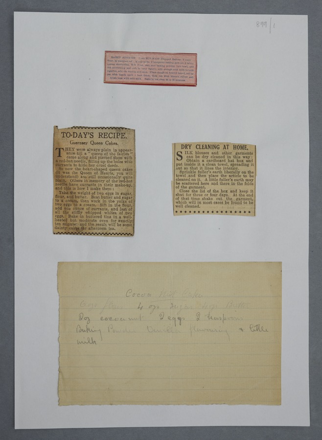 Recipes and household hints collected by Dorothy Mary Leak Image credit Leeds University Library