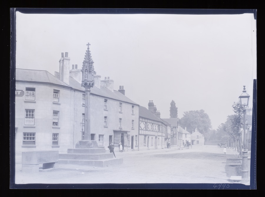 Monmouth, Cross and old houses Image credit Leeds University Library
