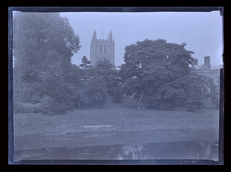 Hereford Cathedral, from river Image credit Leeds University Library
