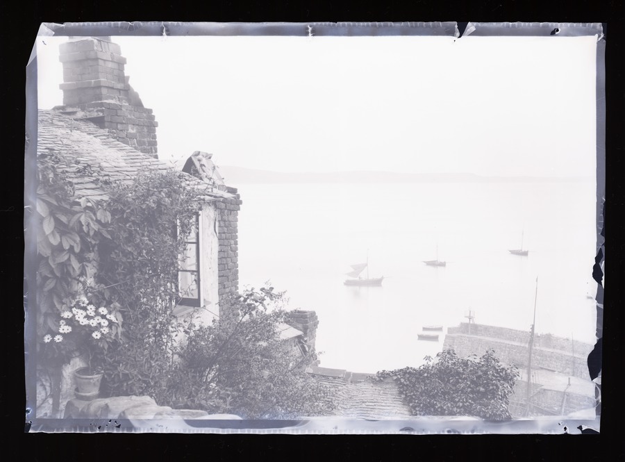 Clovelly, across bay and cottage Image credit Leeds University Library