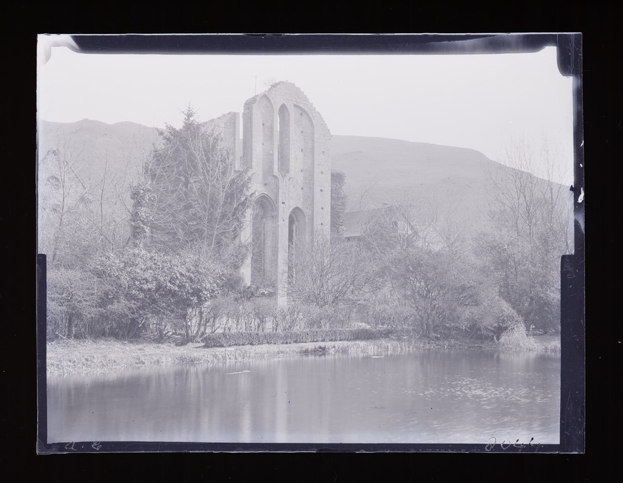 Vale of Crucis Abbey, from across the water Image credit Leeds University Library