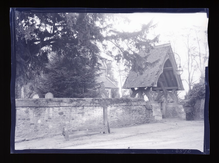 Shalford, stocks & lych gate Image credit Leeds University Library