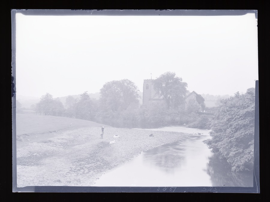 Hampthwaite [Hampsthwaite], River Nidd from Bridge Image credit Leeds University Library