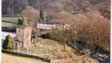 Hubberholme Church in Langstrothdale dating from the twelfth century and famous for its rood loft. Across the bridge is the George inn at the foot of Kirkgill. Reproduced in "A Dales Album" (1991)