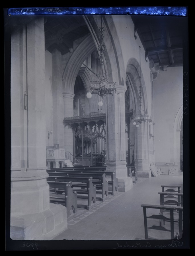 Bangor Cathedral, across nave Image credit Leeds University Library
