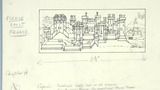 Pontefract Castle (from an old drawing). Original drawing for use in "Getting to Know Yorkshire" (1964), page 93