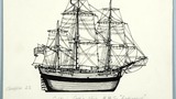 Captain Cook's ship, H.M.S. Endeavour. Original drawing for use in "Getting to Know Yorkshire" (1964), page 110