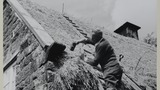 Mr Seth Eccles, thatcher, of Helmsley, thatching Oak Hill in Farndale. Probably associated with the series of photographs used to illustrate  "Life in the Moorlands of North-East Yorkshire" (1972). Cp. plate 200. Page reference taken from the new edition,