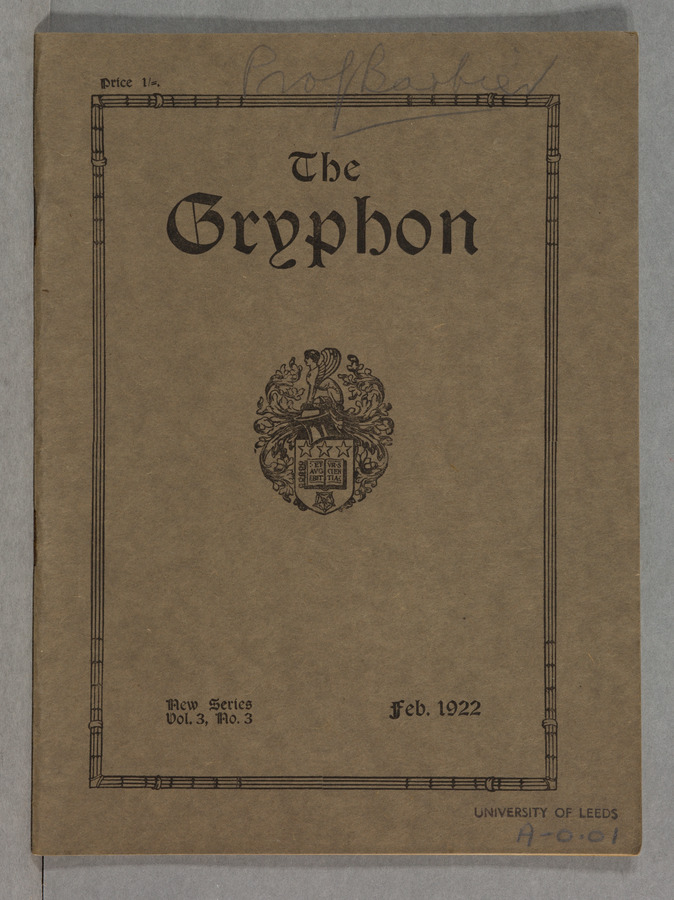 The Gryphon: Second Series, volume 3 issue 3 © University of Leeds
