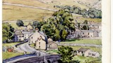 Kettlewell, Wharfedale. Original drawing used for frontispiece of "The Yorkshire Dales" (1956)